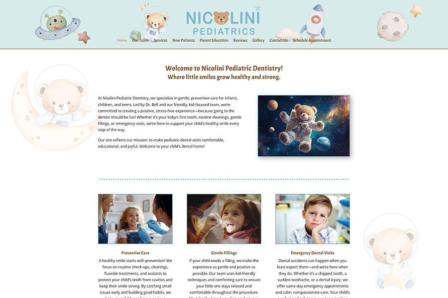 Nicolini Pediatric Dentistry Website