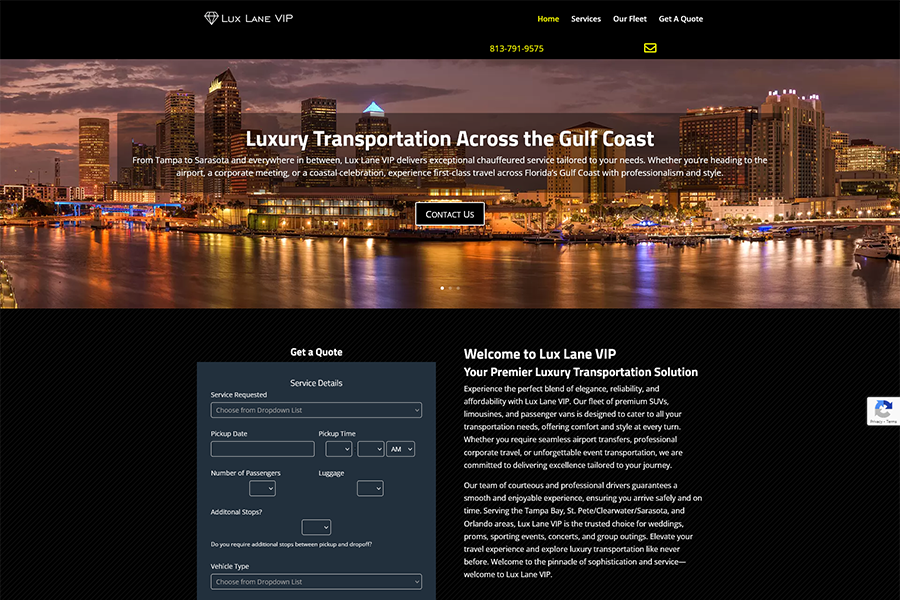 Lux Lane VIP Website